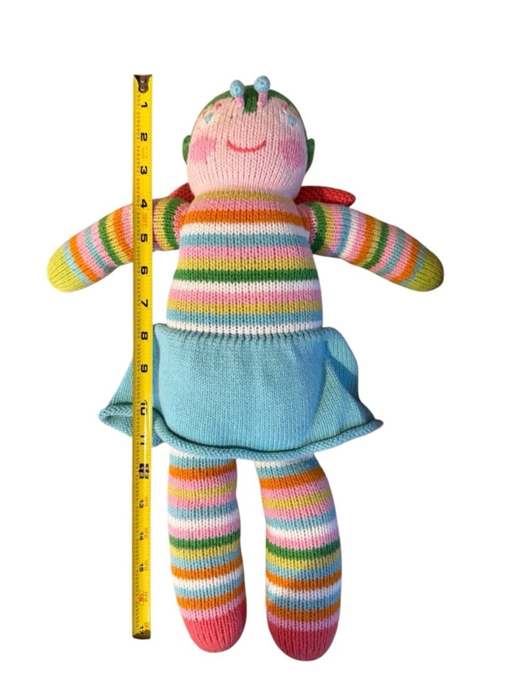 Blabla Butterfly Girl Hand Knit Cotton 18 inch colorful Doll - Picture 6 of 6